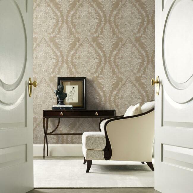 Charleston Damask Wallpaper- Bronze - Damask Wallpaper