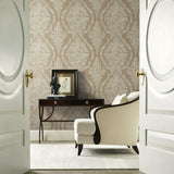 Charleston Damask Wallpaper- Bronze - Damask Wallpaper