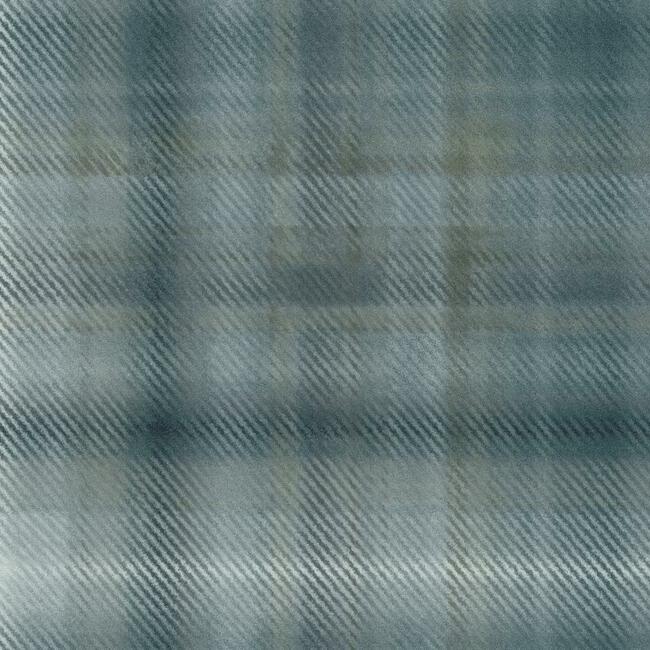 Sterling Plaid Wallpaper- Indigo - Plaid Wallpaper