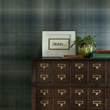 Sterling Plaid Wallpaper- Indigo - Plaid Wallpaper