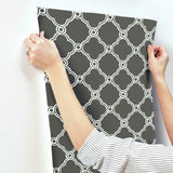 Open Trellis Wallpaper- Charcoal/White - Scroll Wallpaper