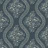Coverlet Floral Premium Peel + Stick Wallpaper- Taupe On Navy - Floral Wallpaper