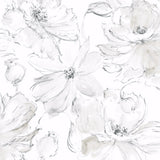 Floral Dreams Peel and Stick Wallpaper- Grey Mix - Floral Wallpaper