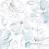 Floral Dreams Peel and Stick Wallpaper- Teal/Mineral Gree - Floral Wallpaper