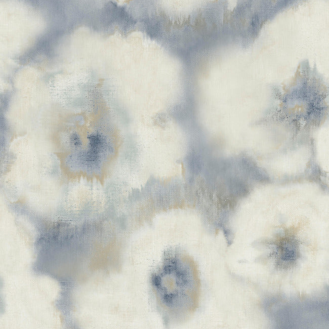 Blended Floral Wallpaper- Blue - Floral Wallpaper