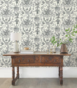Old World Toile Wallpaper- Black/White - Toile Wallpaper