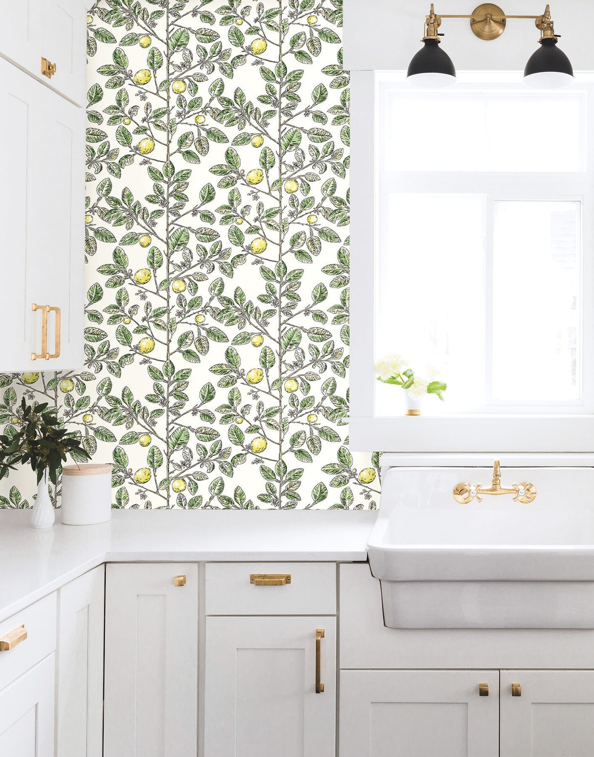 Limoncello Toile Wallpaper- Green - Toile Wallpaper