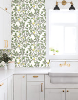 Limoncello Toile Wallpaper- Green - Toile Wallpaper