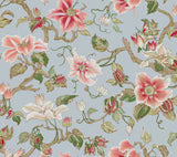 Marguerite Vine Wallpaper- Blue - Jacobean Wallpaper