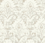 Velvet Crush Damask Wallpaper- Cream & Pearl - Damask Wallpaper