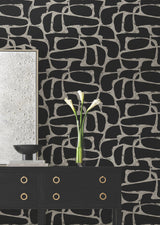 Craftsman Geometric Wallpaper- Black - Geometric Wallpaper