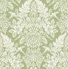 Finch Light Green Woodland Damask Wallpaper - Toile Wallpaper