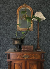 Hague Dark Blue Floral Trail Wallpaper - Jacobean Wallpaper
