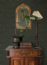 Hague Dark Green Floral Trail Wallpaper - Jacobean Wallpaper
