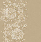 Gisela Neutral Floral Columns Wallpaper - Toile Wallpaper