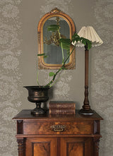 Gisela Neutral Floral Columns Wallpaper - Toile Wallpaper