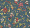 Parterre Indigo Jacobean Wallpaper - Jacobean Wallpaper