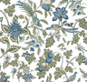 Parterre Blue Jacobean Wallpaper - Jacobean Wallpaper