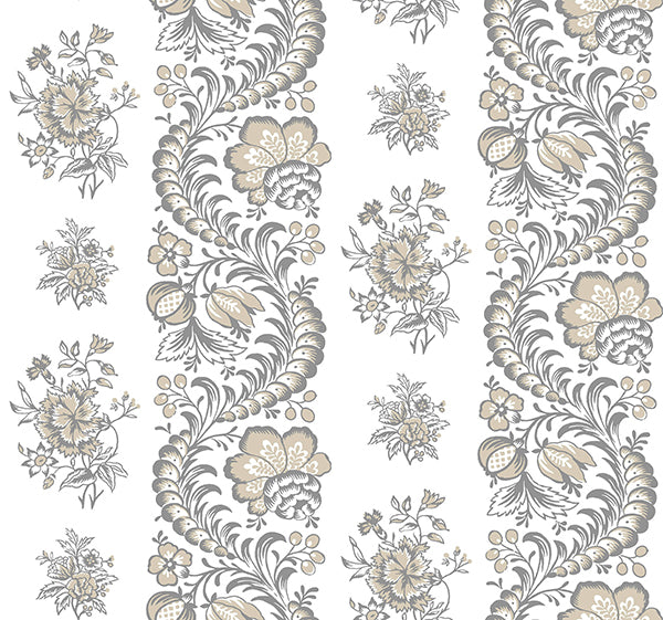 Beaumont Floral Stripe CHARCOAL