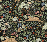 Safari Black Jungle Toile Premium Peel + Stick Wallpaper - Toile Wallpaper