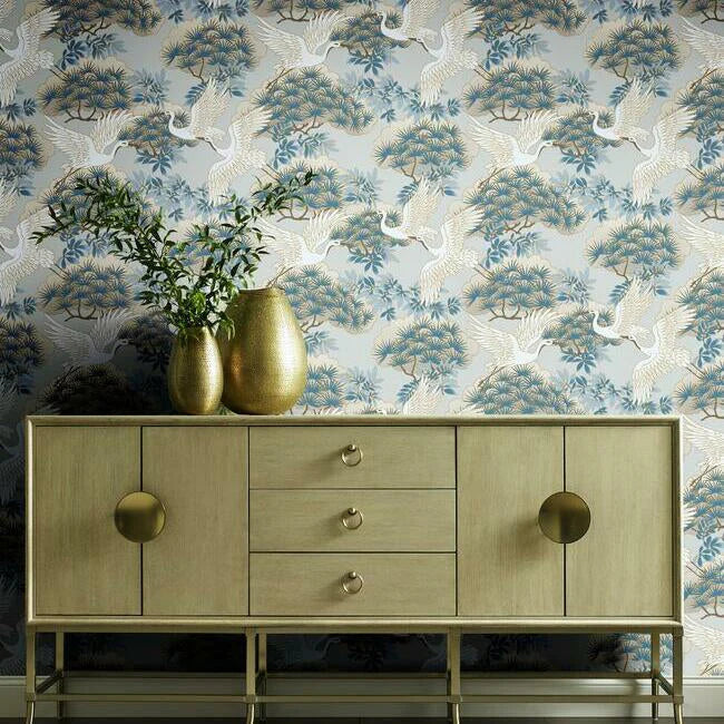 Sprig & Heron Wallpaper by Open Sheet