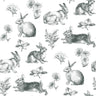 Bunny Toile Wallpaper by Black & White Resource Library