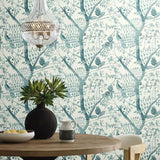 Peacock Block Print Wallpaper by Antonina Vella Wallpaper