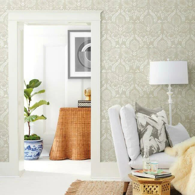 Laurel Damask Wallpaper by Antonina Vella Wallpaper