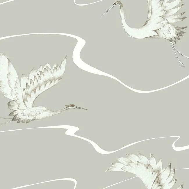 Soaring Cranes Wallpaper by Black & White Resource Library