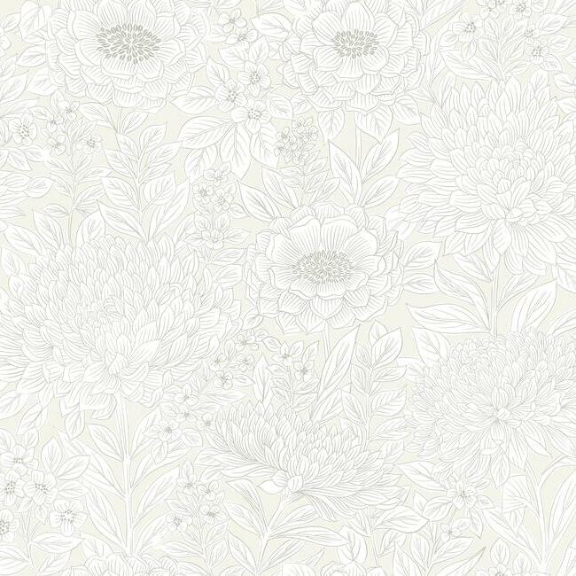 Wood Block Blooms Wallpaper by Black & White Resource Library