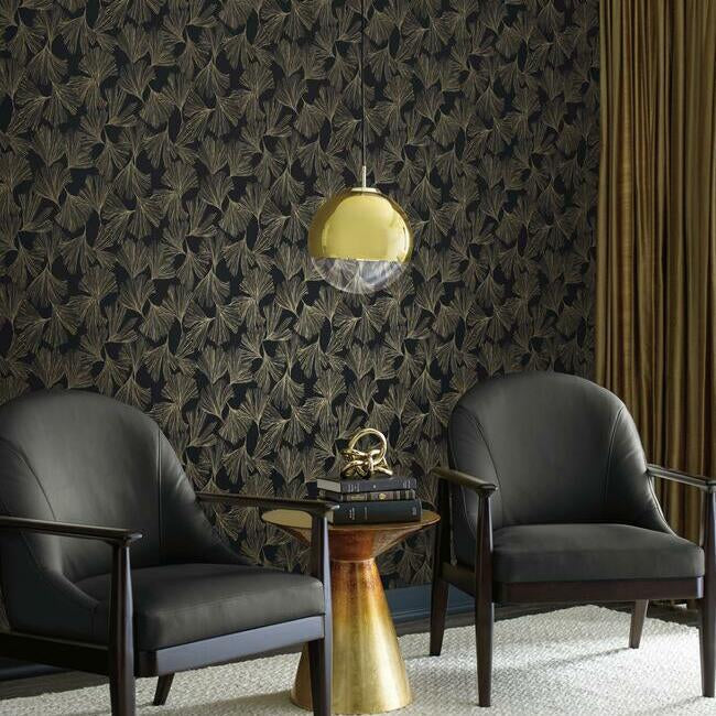 Ginkgo Toss Wallpaper by Antonina Vella Wallpaper