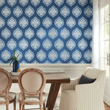 Signet Medallion Damask Wallpaper by Damask Resource Library