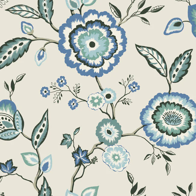 Dahlia Blooms Wallpaper by Greenhouse Wallpaper