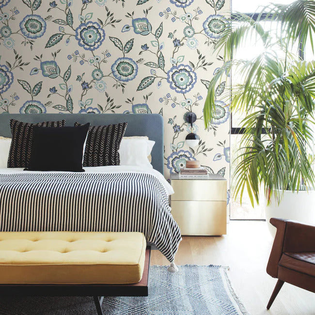 Dahlia Blooms Wallpaper by Greenhouse Wallpaper