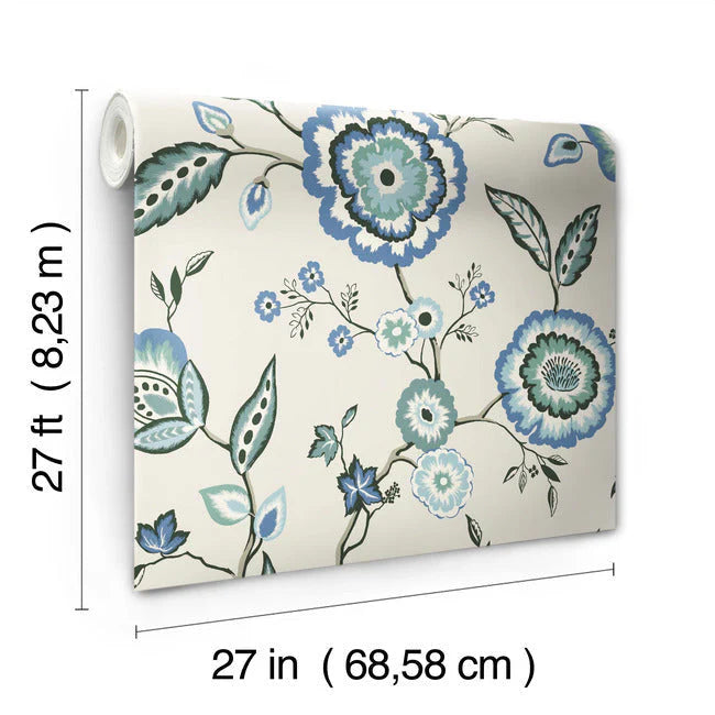 Dahlia Blooms Wallpaper by Greenhouse Wallpaper