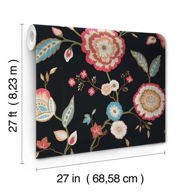 Dahlia Blooms Wallpaper by Greenhouse Wallpaper