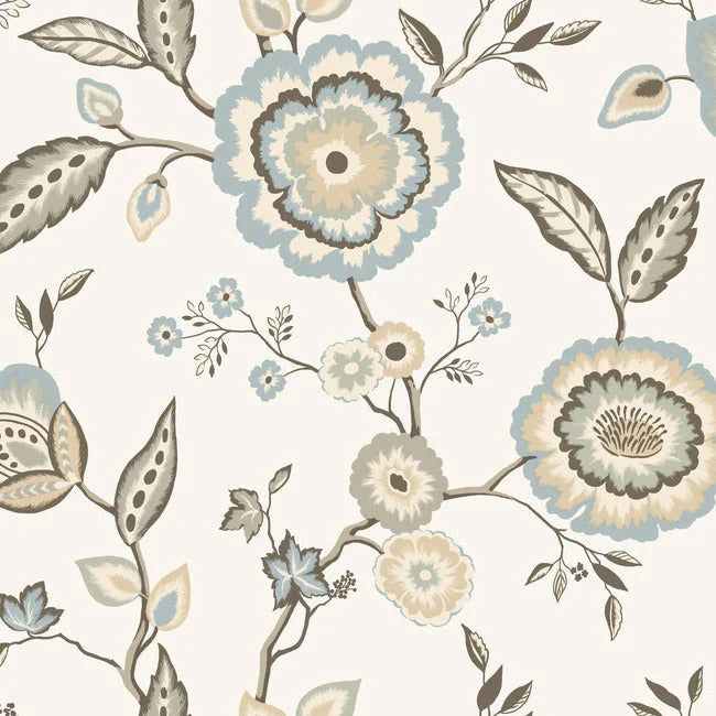 Dahlia Blooms Wallpaper by Greenhouse Wallpaper
