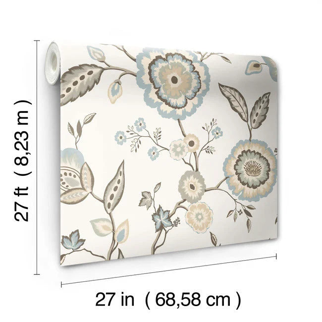 Dahlia Blooms Wallpaper by Greenhouse Wallpaper