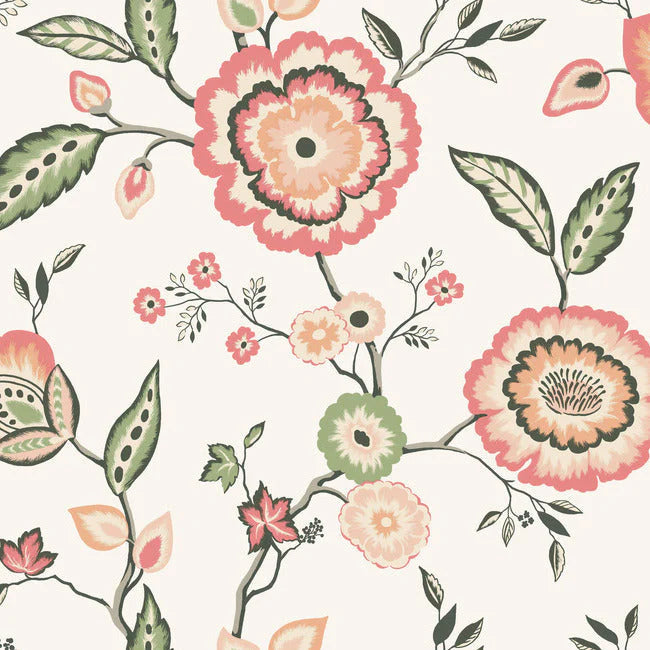 Dahlia Blooms Wallpaper by Greenhouse Wallpaper