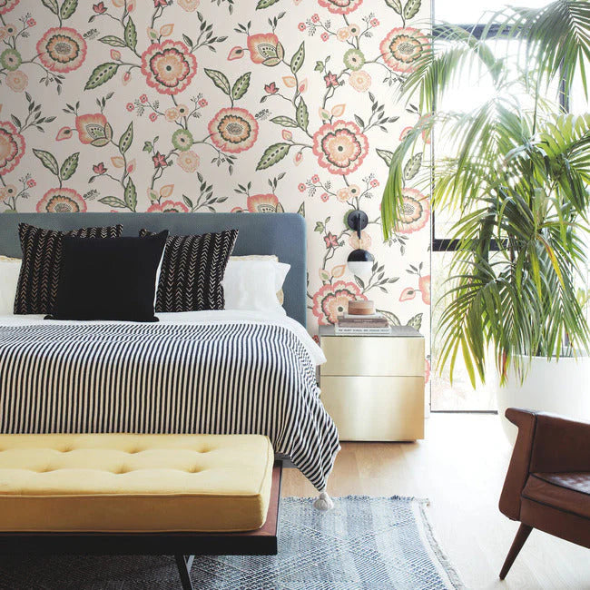 Dahlia Blooms Wallpaper by Greenhouse Wallpaper