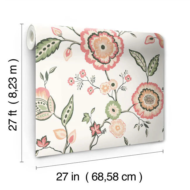 Dahlia Blooms Wallpaper by Greenhouse Wallpaper