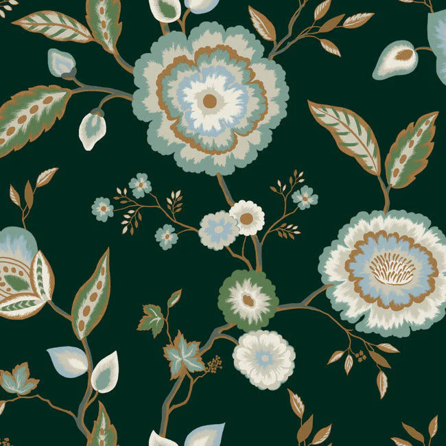 Dahlia Blooms Wallpaper by Greenhouse Wallpaper