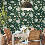 Dahlia Blooms Wallpaper by Greenhouse Wallpaper