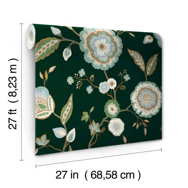 Dahlia Blooms Wallpaper by Greenhouse Wallpaper