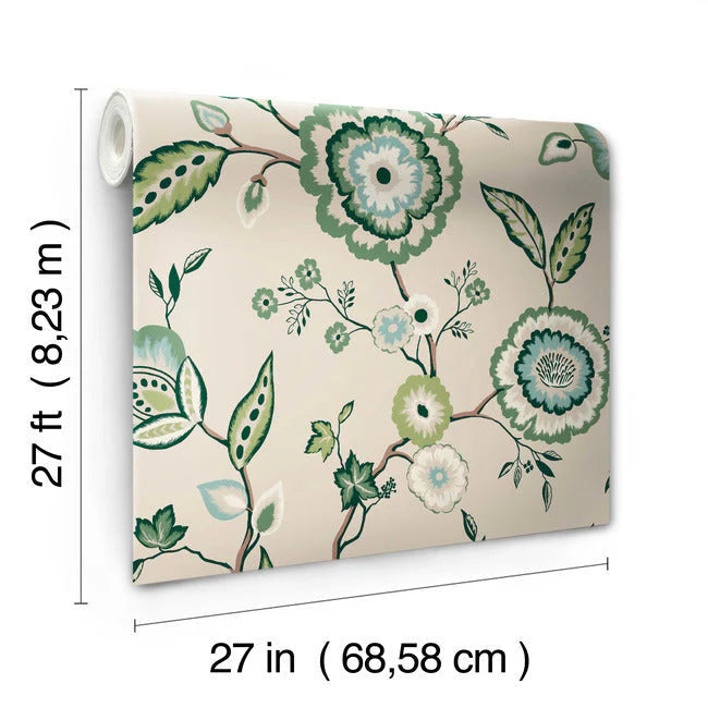 Dahlia Blooms Wallpaper by Greenhouse Wallpaper