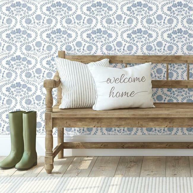 Folksy Floral Wallpaper by Simply Farmhouse