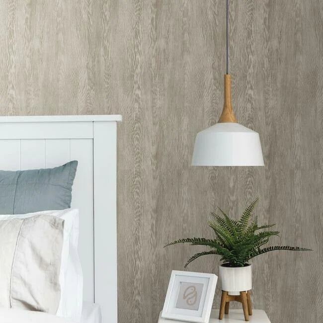 Quarter Sawn Wood Wallpaper by Simply Farmhouse