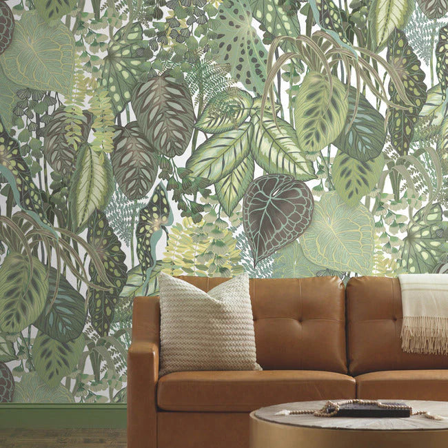 Greenery Mura Wallpaper by Greenhouse Wallpaper