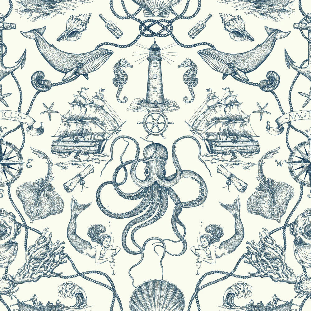Deep Sea Toile Wallpaper by Open Sheet