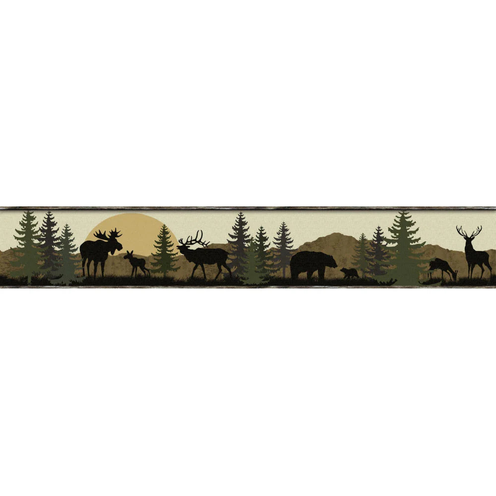 Scenic Silhouette Wallpaper Border by Open Sheet